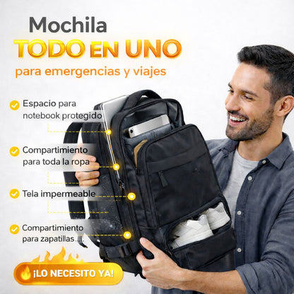 MOCHILA MULTIFUNCIONAL - PARA EMERGENCIAS, VIAJES Y MAS! TODO EN UNO