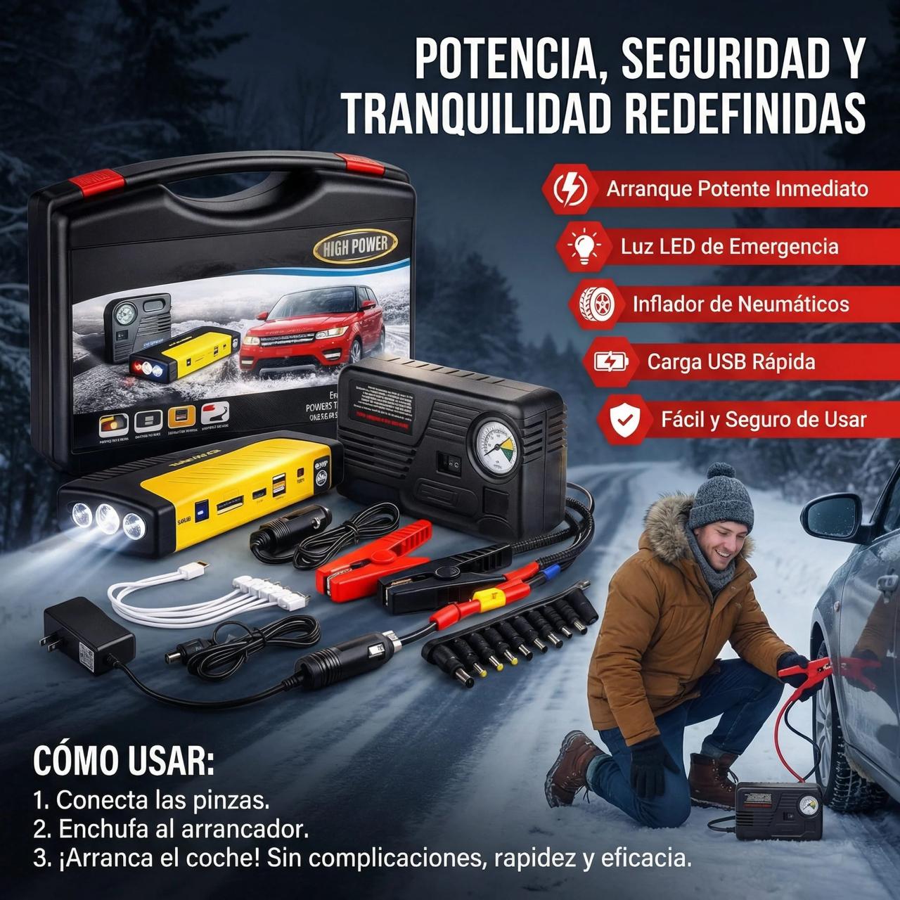 KIT COMPLETO DE EMERGENCIAS PARA AUTO - ENVIO GRATIS