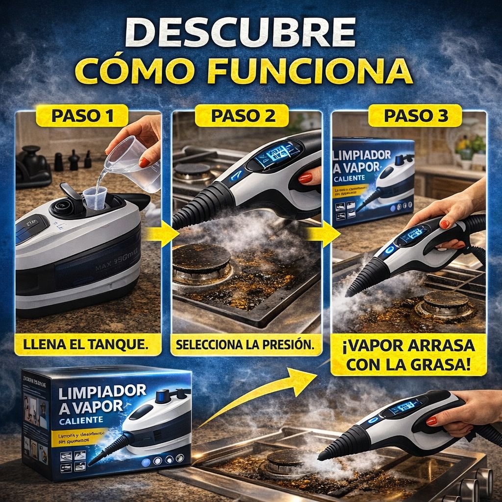 HIDROLAVADORA A VAPOR - ELIMINA GRASA Y SUCIEDAD PROFUNDA